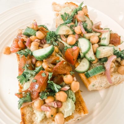 Chickpea Salad on Avocado Toast