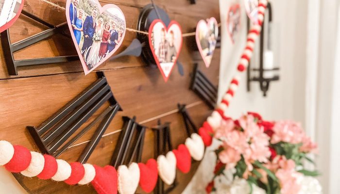 Valentine Garland using Christmas Cards