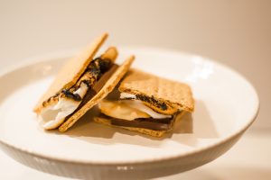 Graham Cracker, marshmallow, and hershey's chocolate bar
