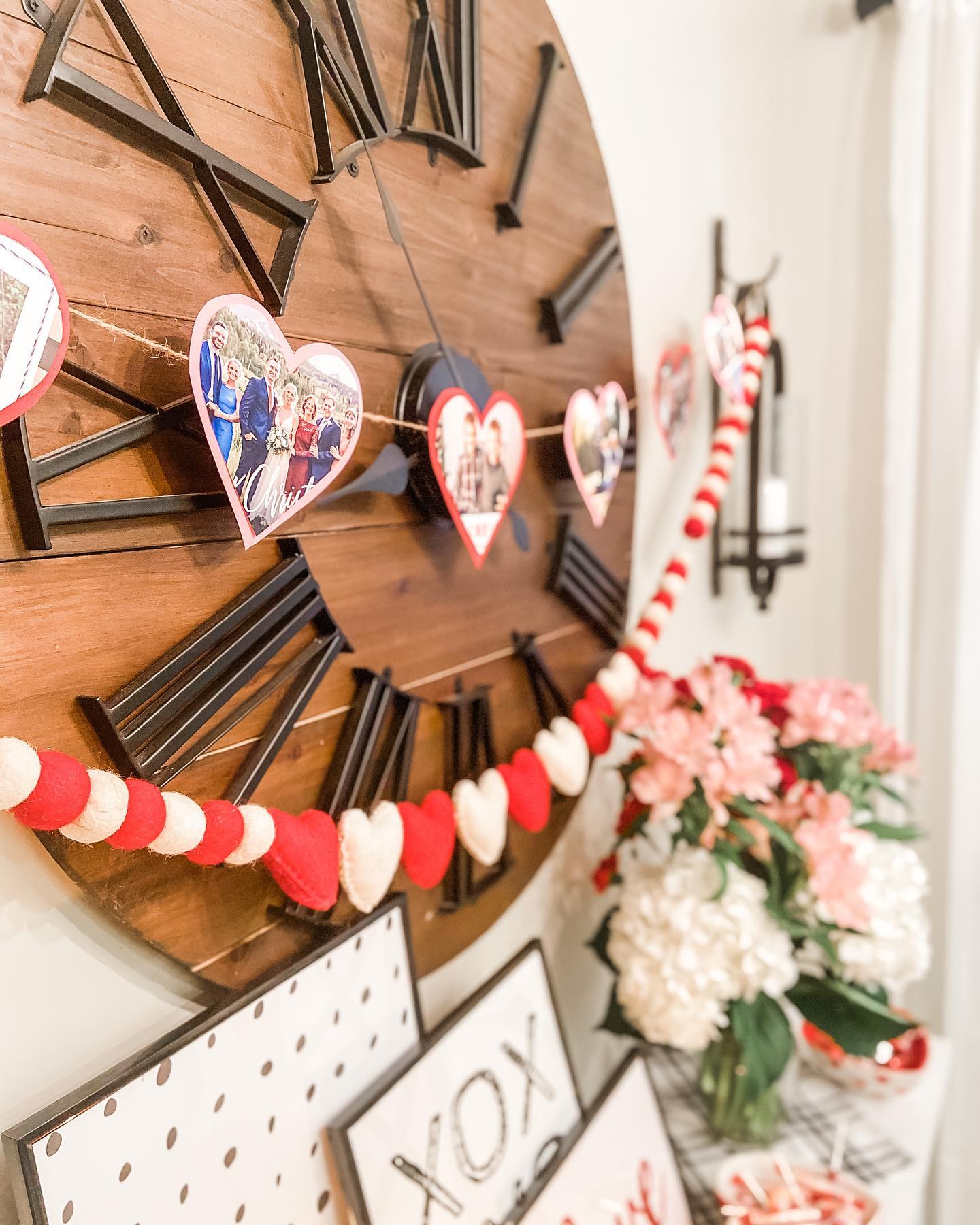 Valentine Garland using Christmas Cards