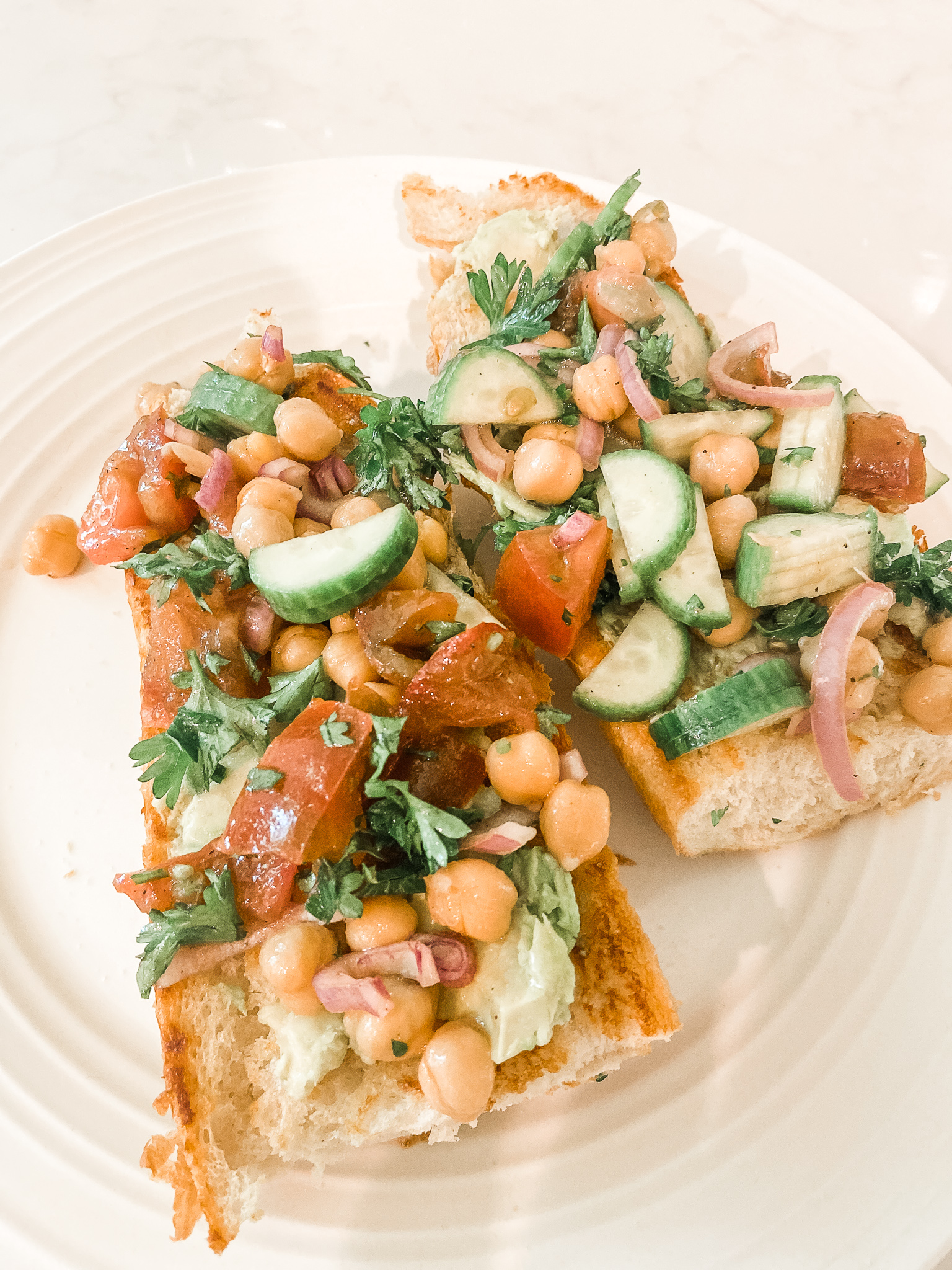 Chickpea Salad on Avocado Toast