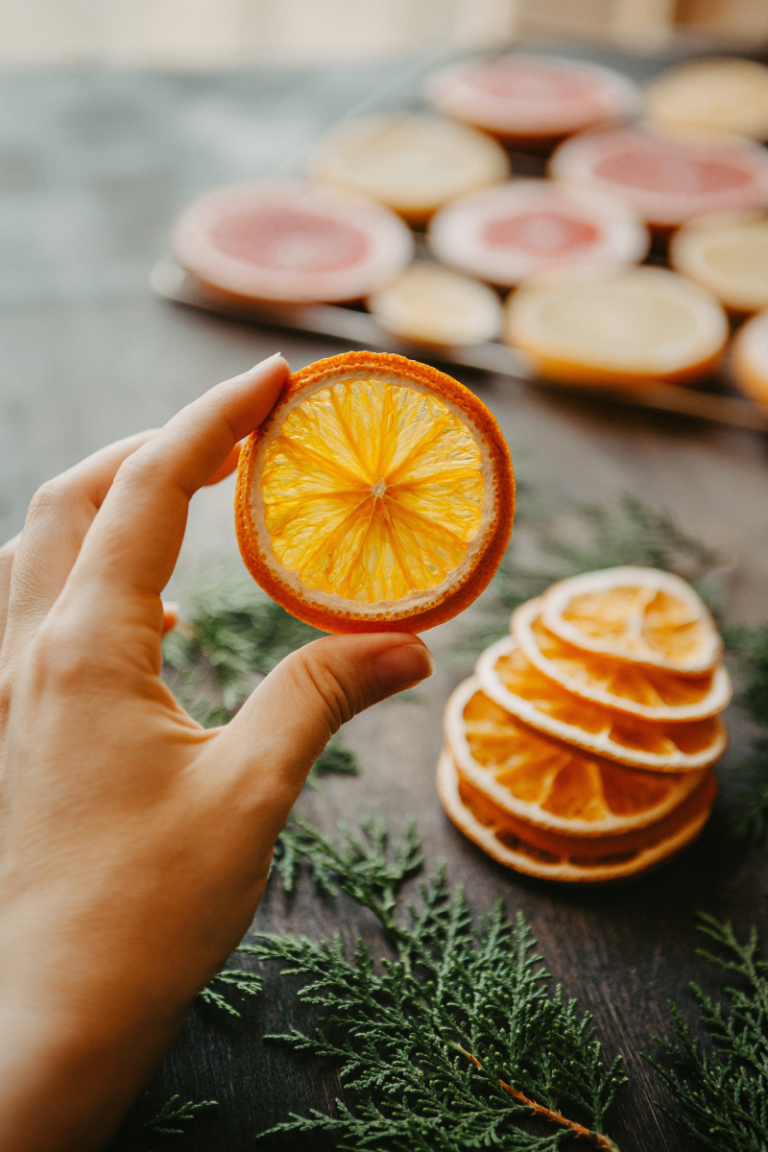 decorating with dried orange slices